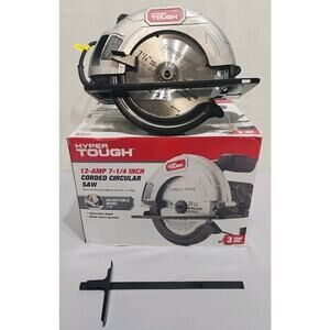 Hyper Tough 12Amp Corded 7-1/4" Circular Saw w/ Steel Plate Shoe Blade Rip Fence